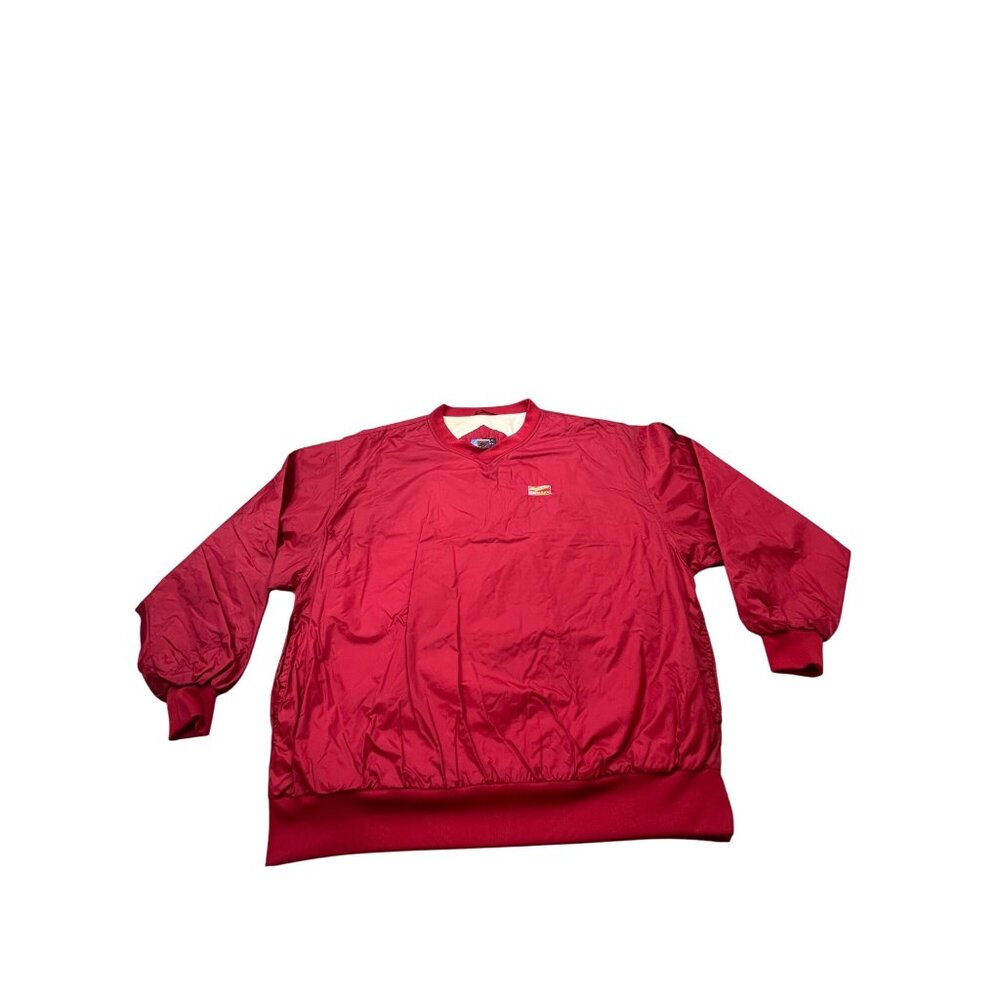Enmark Mens XL Red Pullover Windbreaker Jacket Nylon Shell Port Company Grandpa